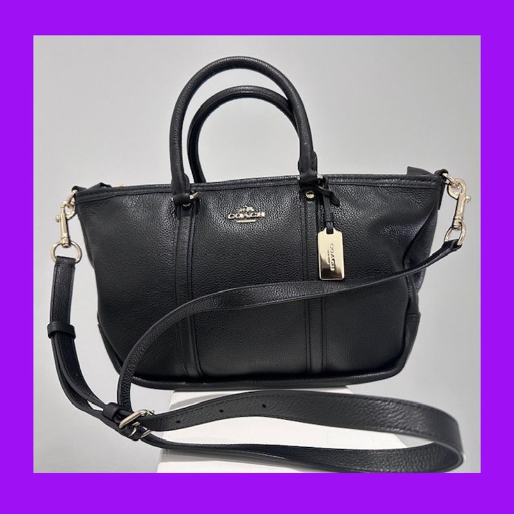 COACH Leather Crossbody Satchel in Black (37154M LI/Black)